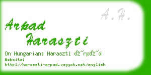 arpad haraszti business card